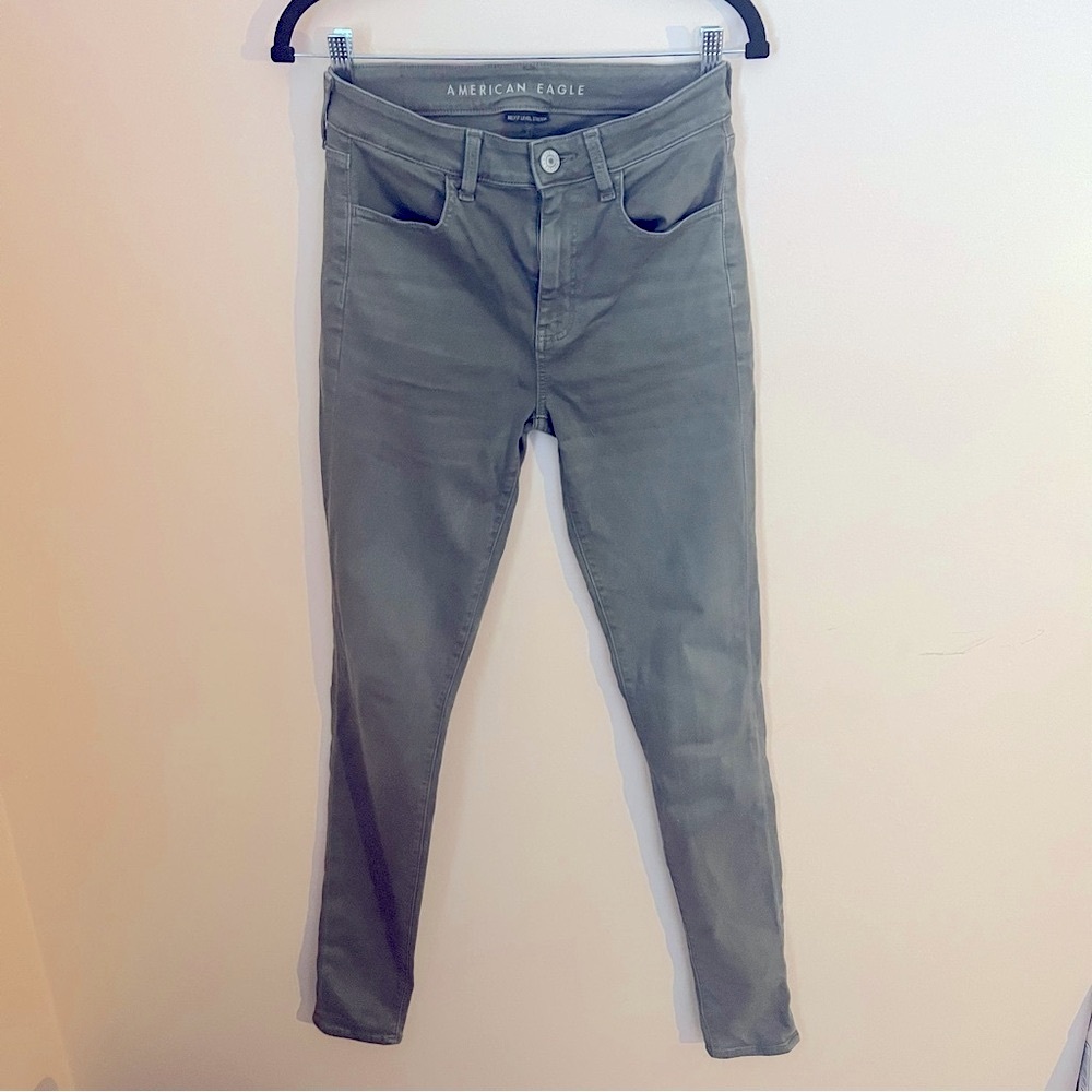AE Army green high rise jeggings